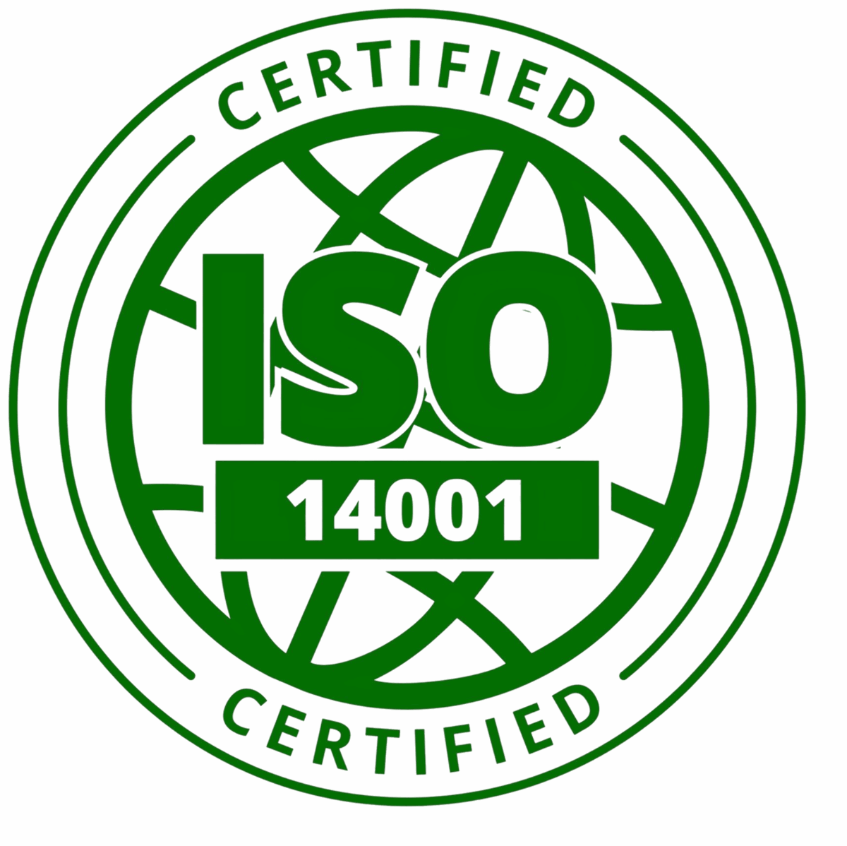 iso 14001 vettore certificato etichetta di certificazione piatta isolata su sfondo bianco iconica del globo e1747066049810